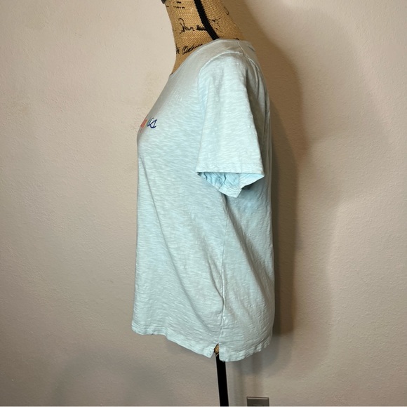 Talbots Happiness embroidered Mint Green T-sheet top Large Petite - Picture 3 of 9